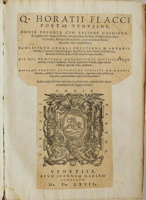Orazio, edizione di Venezia del 1567