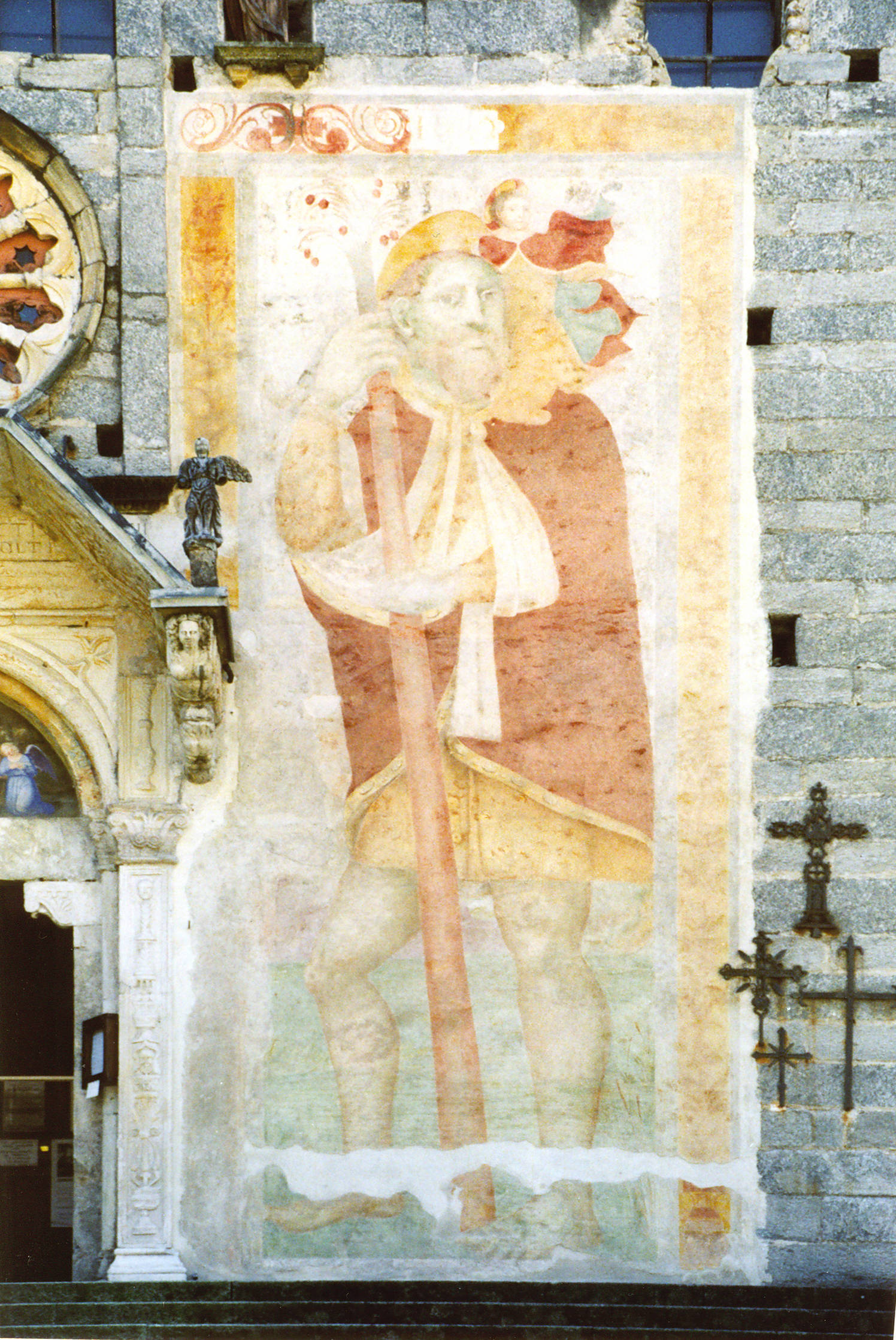 Immagine monumentale di San Cristoforo. Chiesa di San Gaudenzio, Baceno (VB)