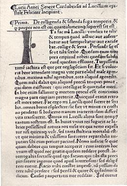 Editio princeps delle Lettere di Seneca
