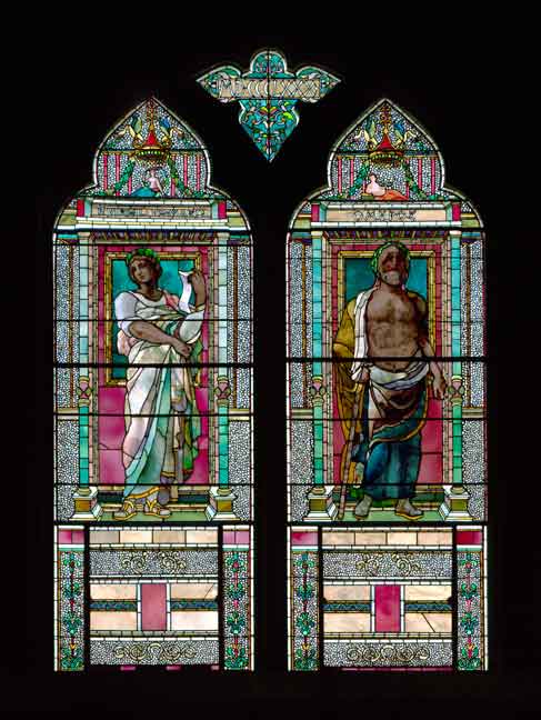 Omero e Virgilio (vetrata, Harvard)