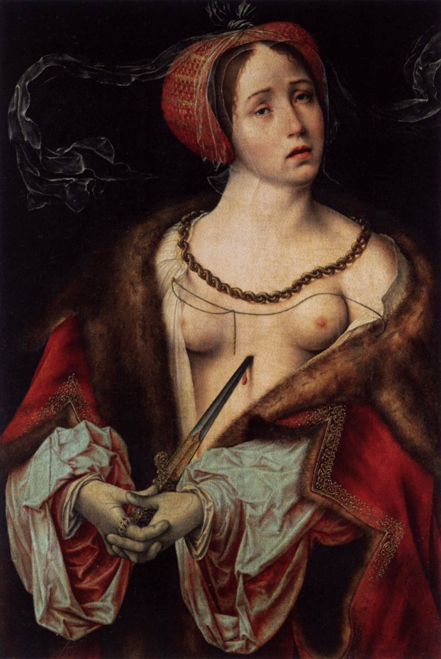 Joos van Cleve, Suicidio di Lucrezia, ca. 1520-1525, olio su tela. Kunsthistorisches Museum, Vienna